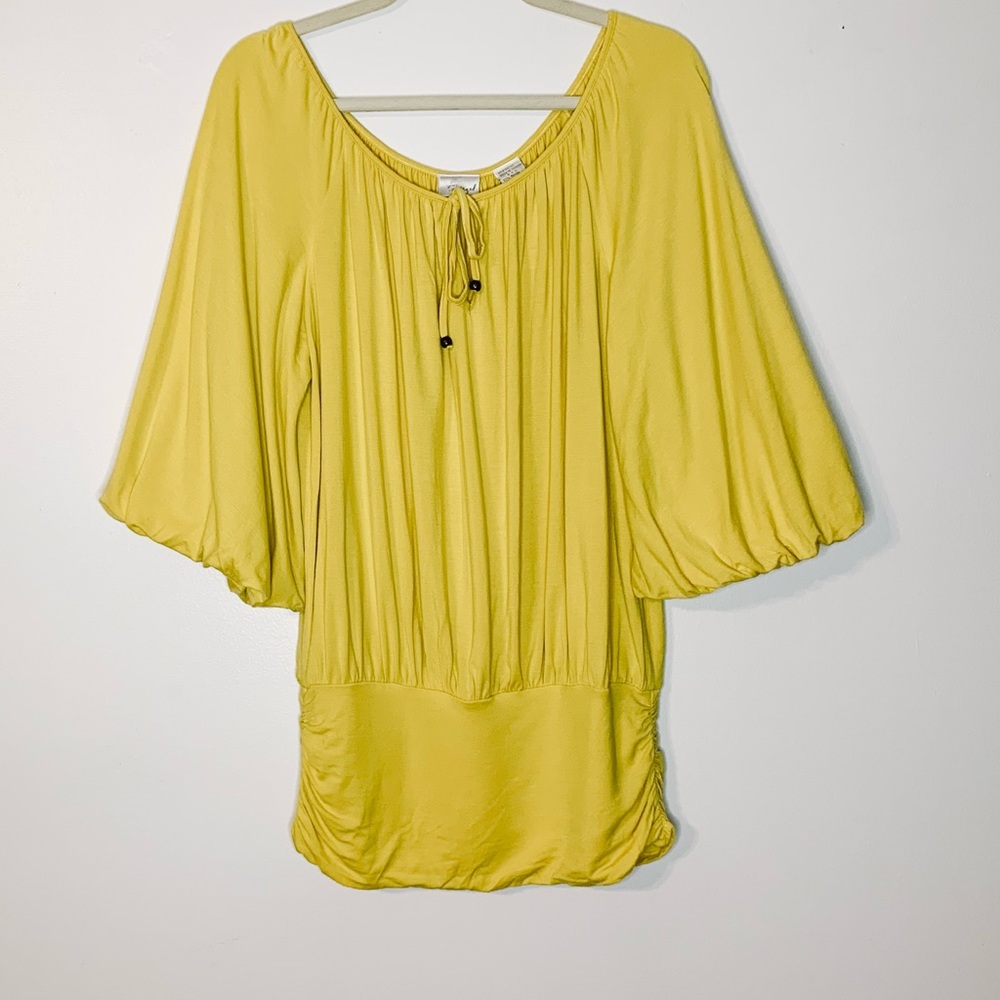 Spiegel Yellow Boho Peasant Sleeve Top Sz M